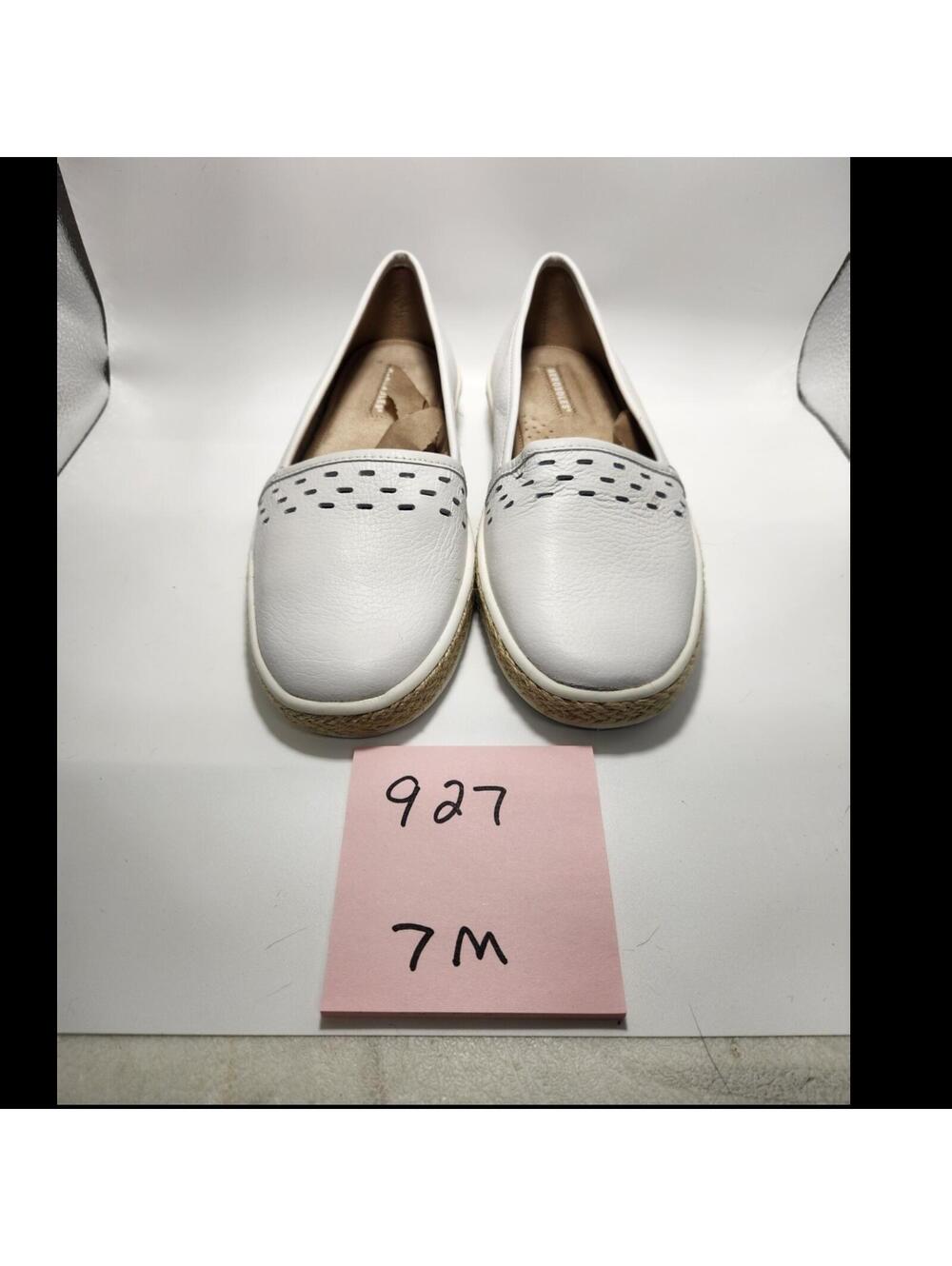 Aerosoles Women’s White Leather Slip-On Flats Round Toe Cut-Out Casual US 7M